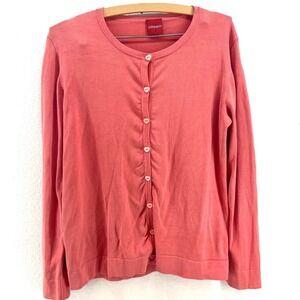 Pink‎ Heart Button Silk Knit Cardigan Sweater Women's 12 Valentines Coquette